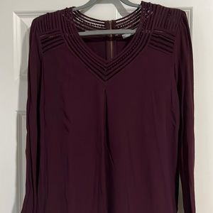 Long sleeve maroon blouse, size L